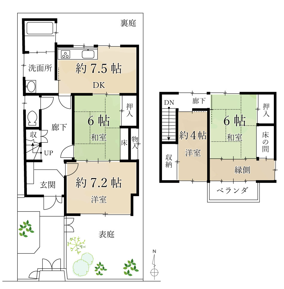 間取図＿北白川 懐旧の京町家（左京区北白川小倉町）