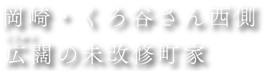 岡崎・くろ谷さん西側 広闊の未改修町家（京都市左京区岡崎東福ノ川町）