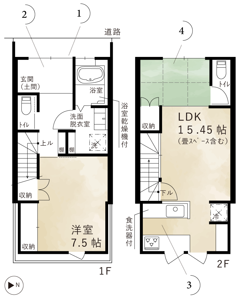 間取図_心地よい居場所・四条大宮の京町家。（京都市中京区壬生賀陽御所町）