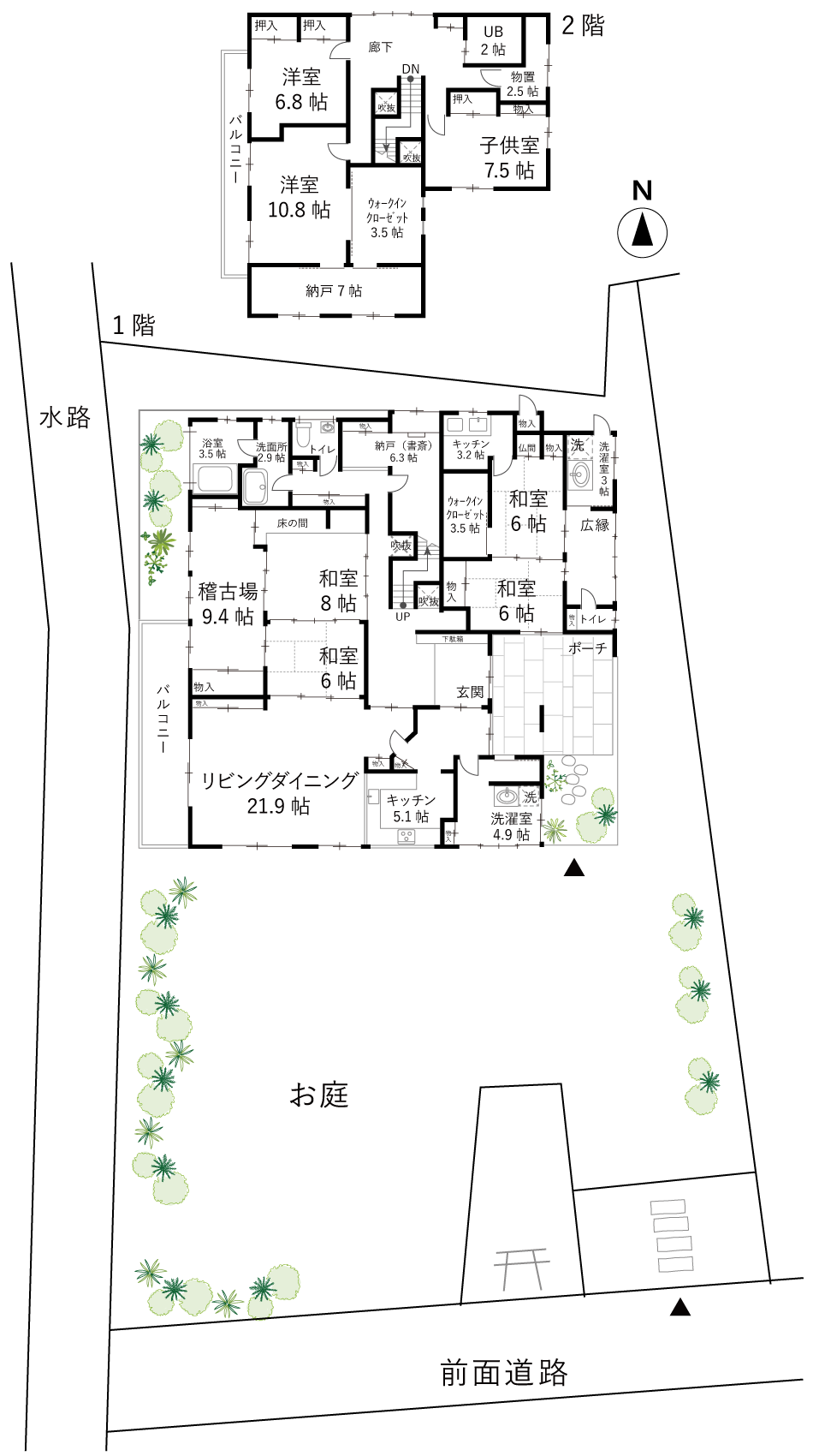 間取図＿世界遺産仁和寺まで歩いて3分広大な庭が魅力の邸宅