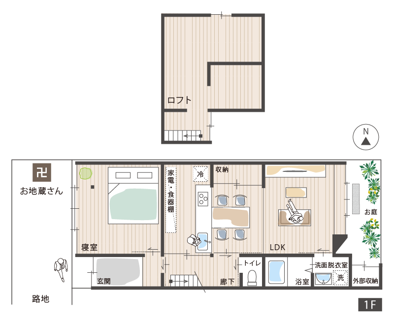 PlanA_明るいリビングを楽しめる町家