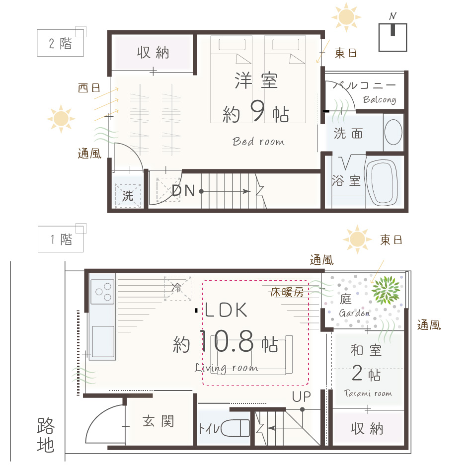 上京区四町目南棟 間取り図